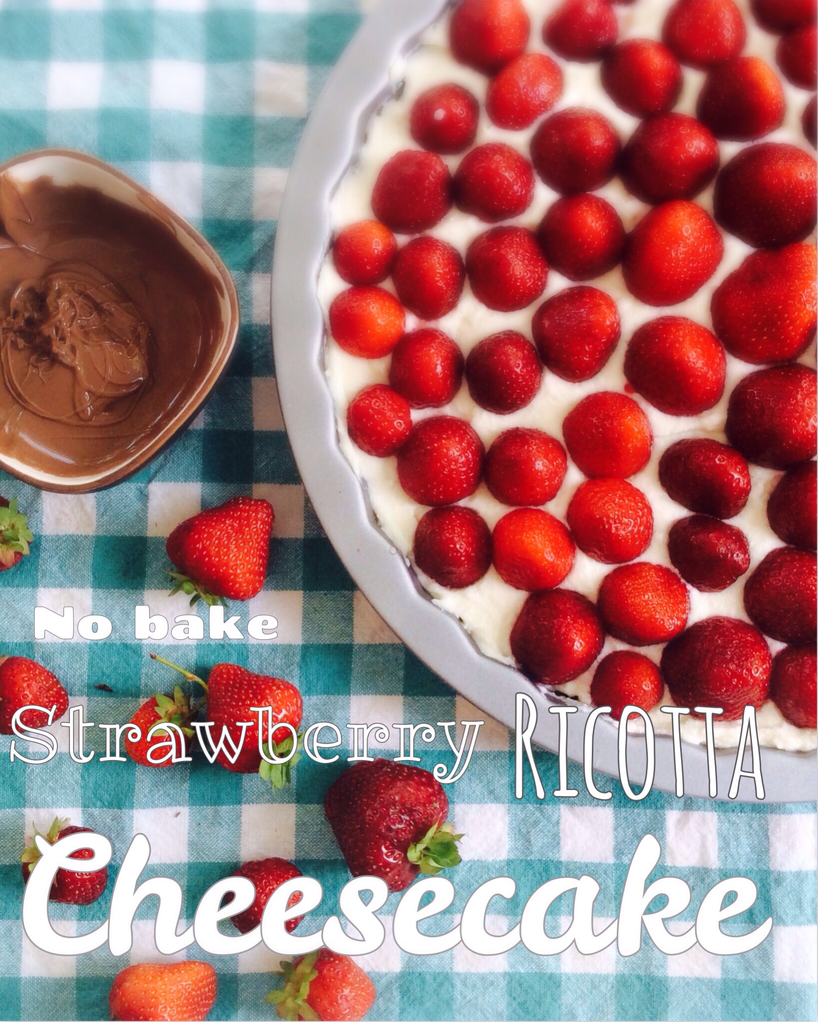 No Bake Strawberry Ricotta Cheesecake